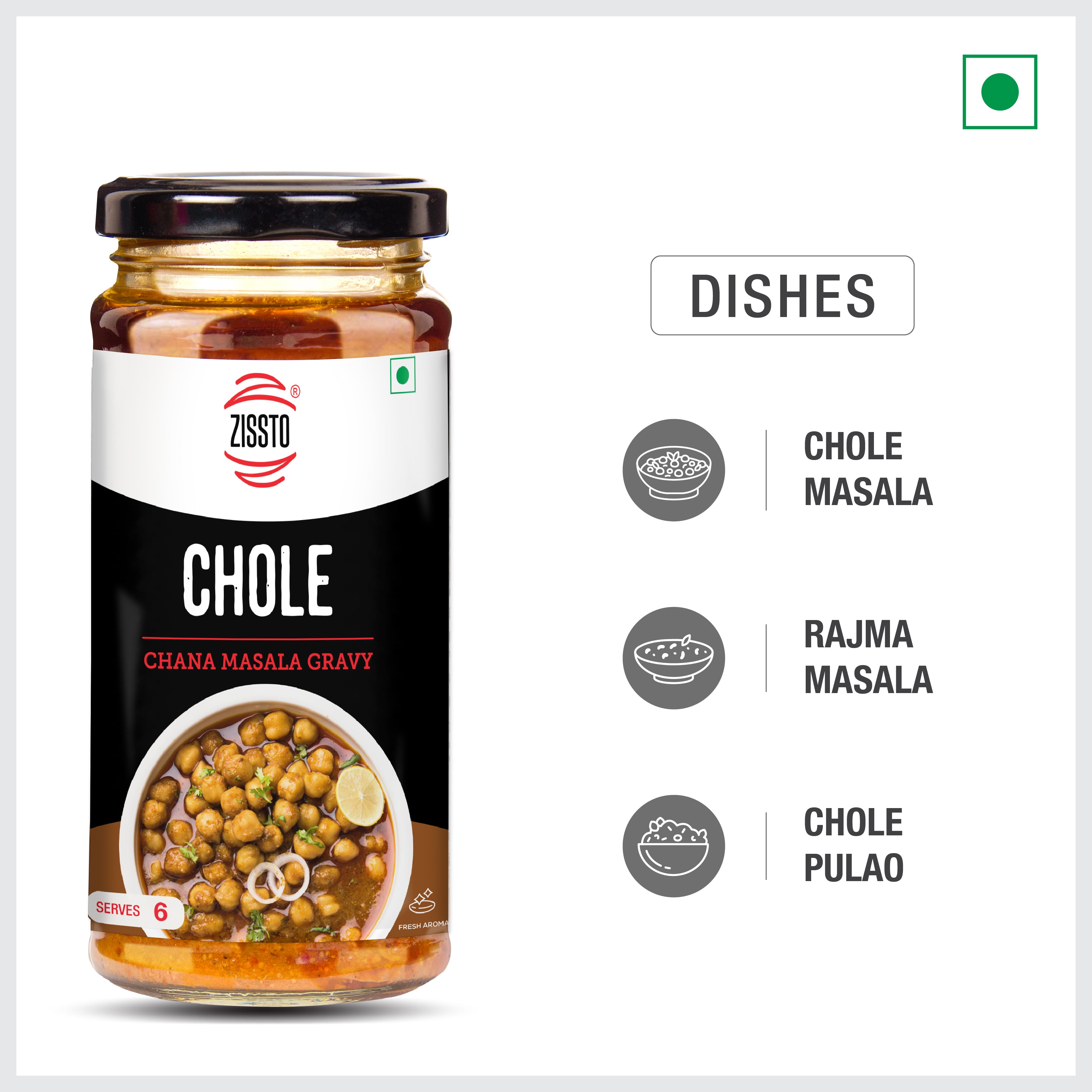 Zissto Chole Masala Cooking Gravy - 250gms (Serves 6-8)